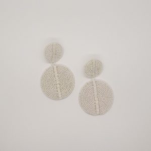 white beaded earrings
