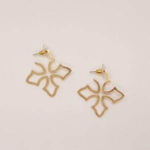 gold cross earrings